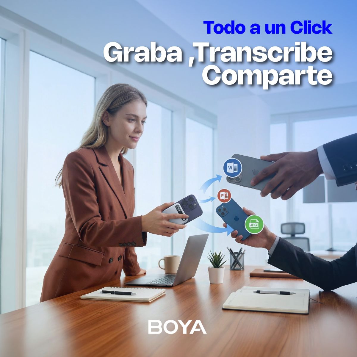 BOYA - Grabadora De Voz Digital BOYA Notra IA 64GB Bluetooth 24h