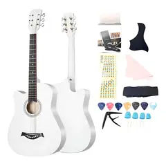 GENERICO - Guitarra Acústica 38 Pulgadas Blanca + Accesorios