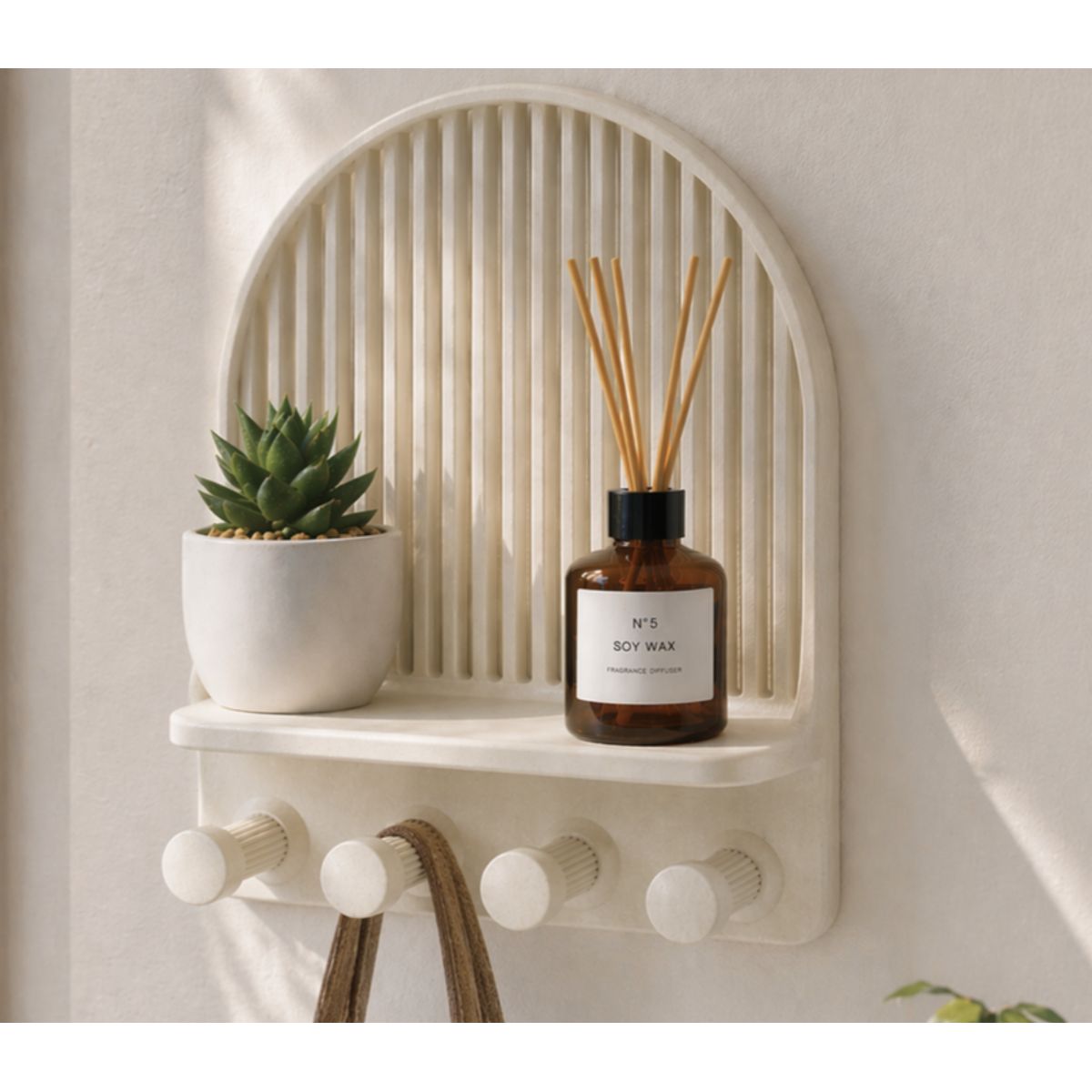 GENERICO - Figura decorativa Organizador con ganchos y estante