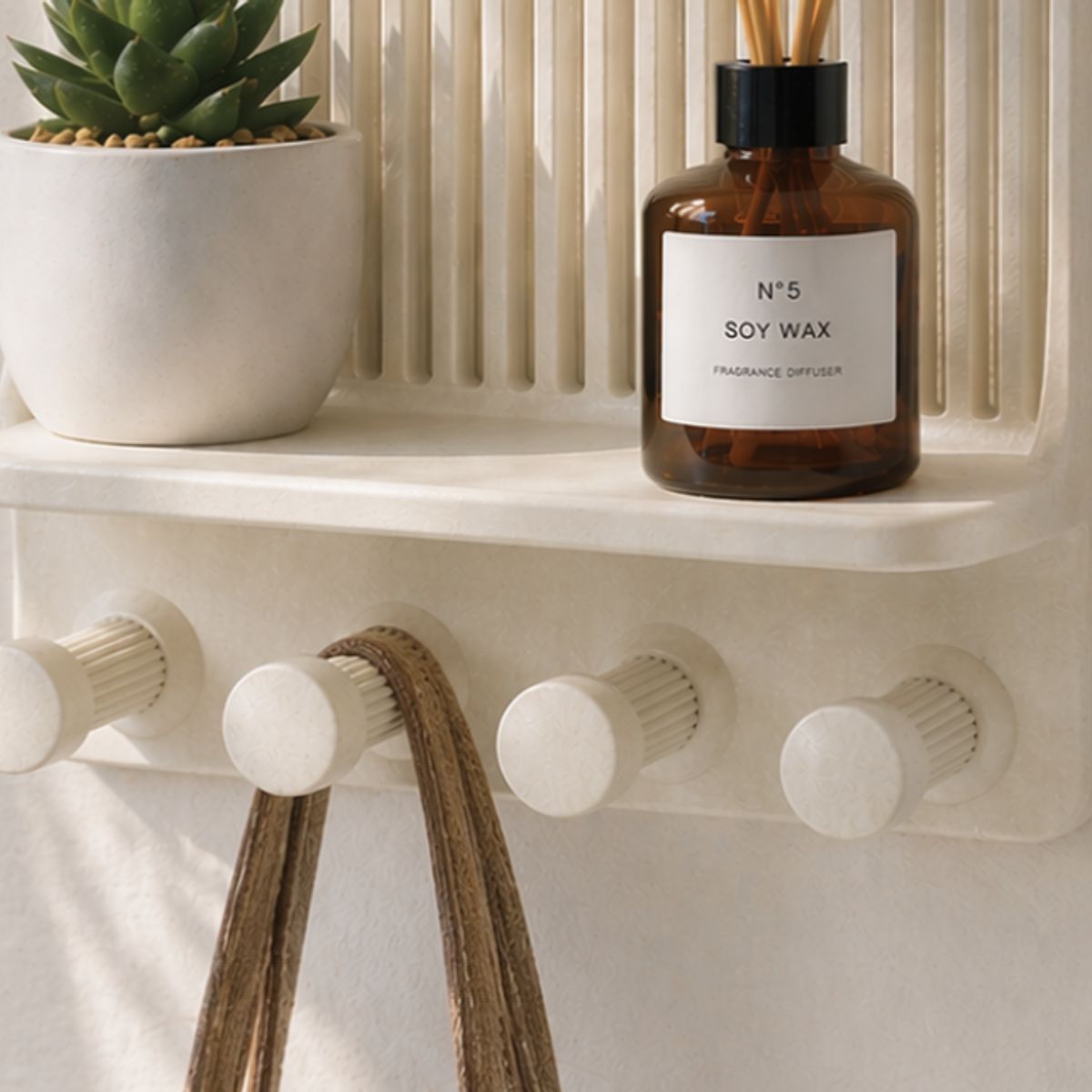 GENERICO - Figura decorativa Organizador con ganchos y estante