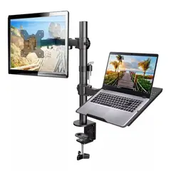 GENERICO - Soporte Brazo Doble Para Monitor Notebook Escritorio
