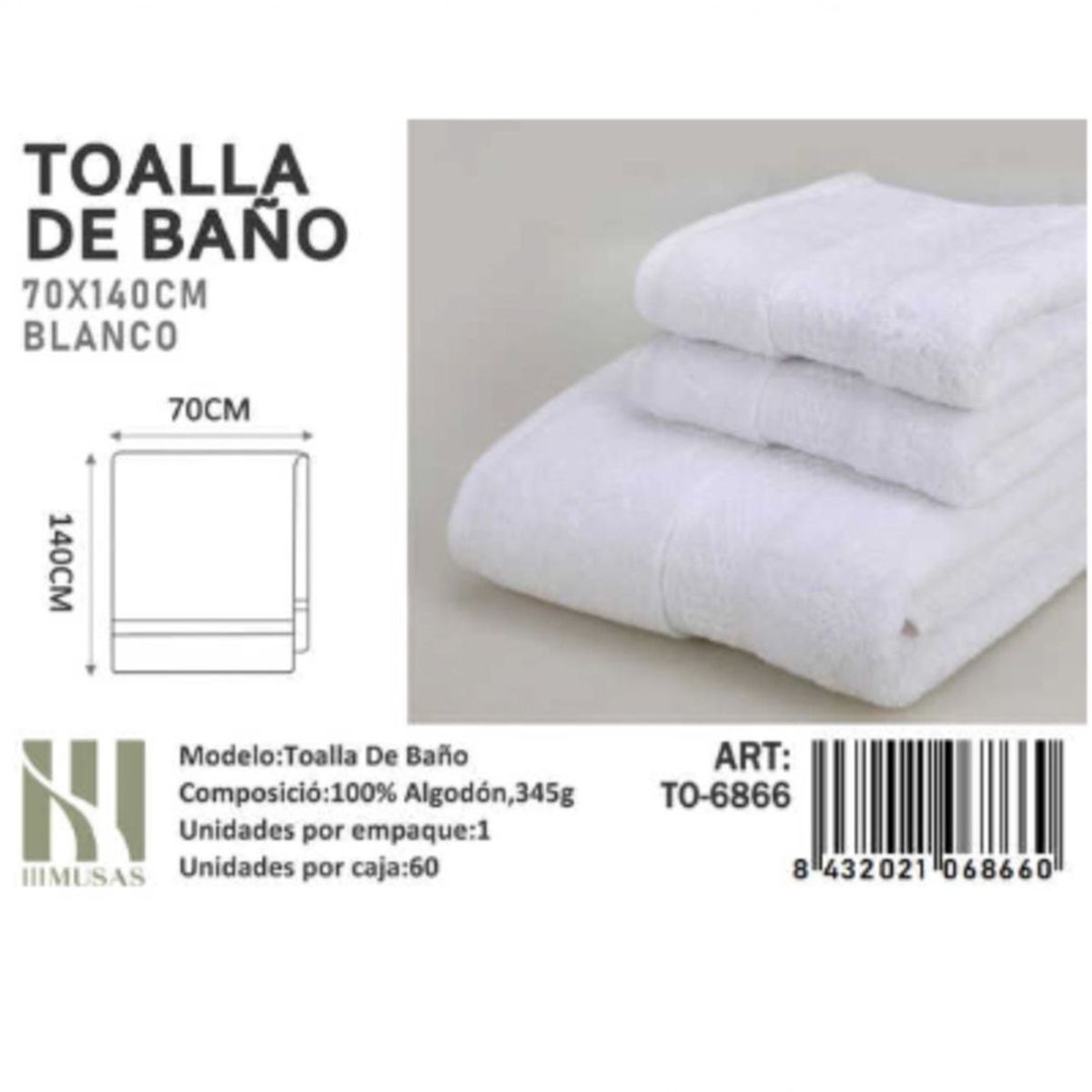 GENERICO - Toallas 100% Algodon Con Detalles Bordados 70X140