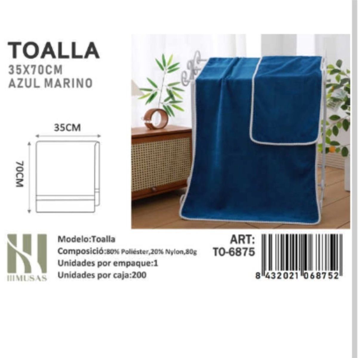 GENERICO - Toalla De Microfibra Suave 35X70Cm Imussa