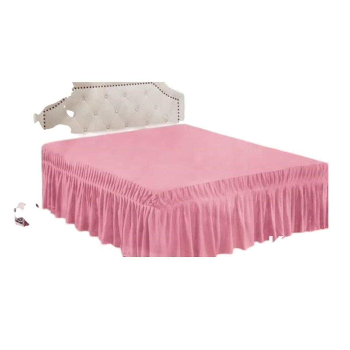 GENERICO - Faldon de cama Unicolor Rouss King