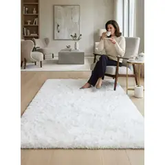 GENERICO - Alfombra Shaggy Pelo Largo 150x200 Cm Suave Living Dormitorio