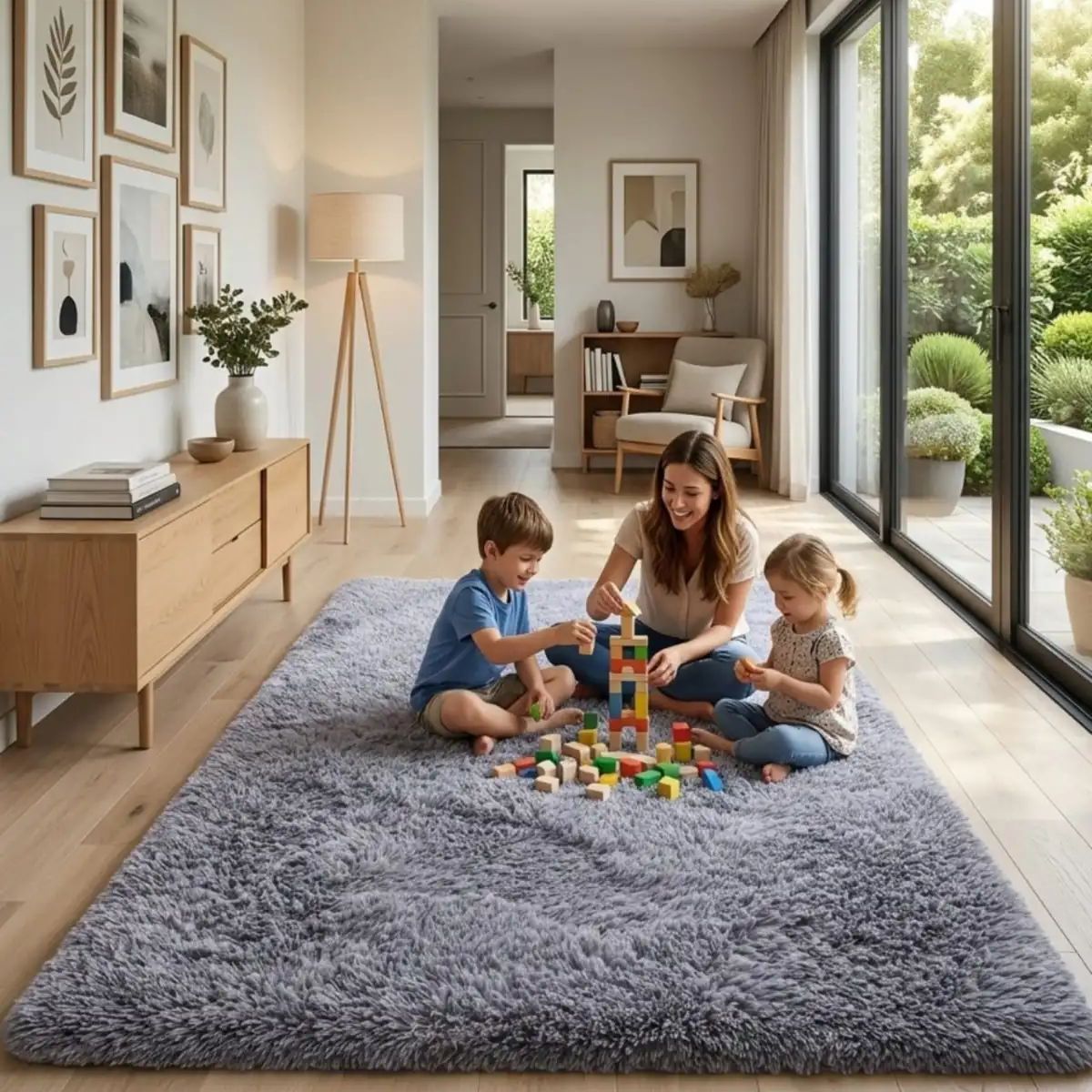 GENERICO - Alfombra Shaggy Pelo Largo 150x200 Cm Suave Living Dormitorio