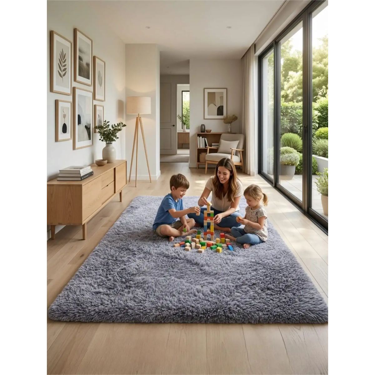 GENERICO - Alfombra Shaggy Pelo Largo 150x200 Cm Suave Living Dormitorio
