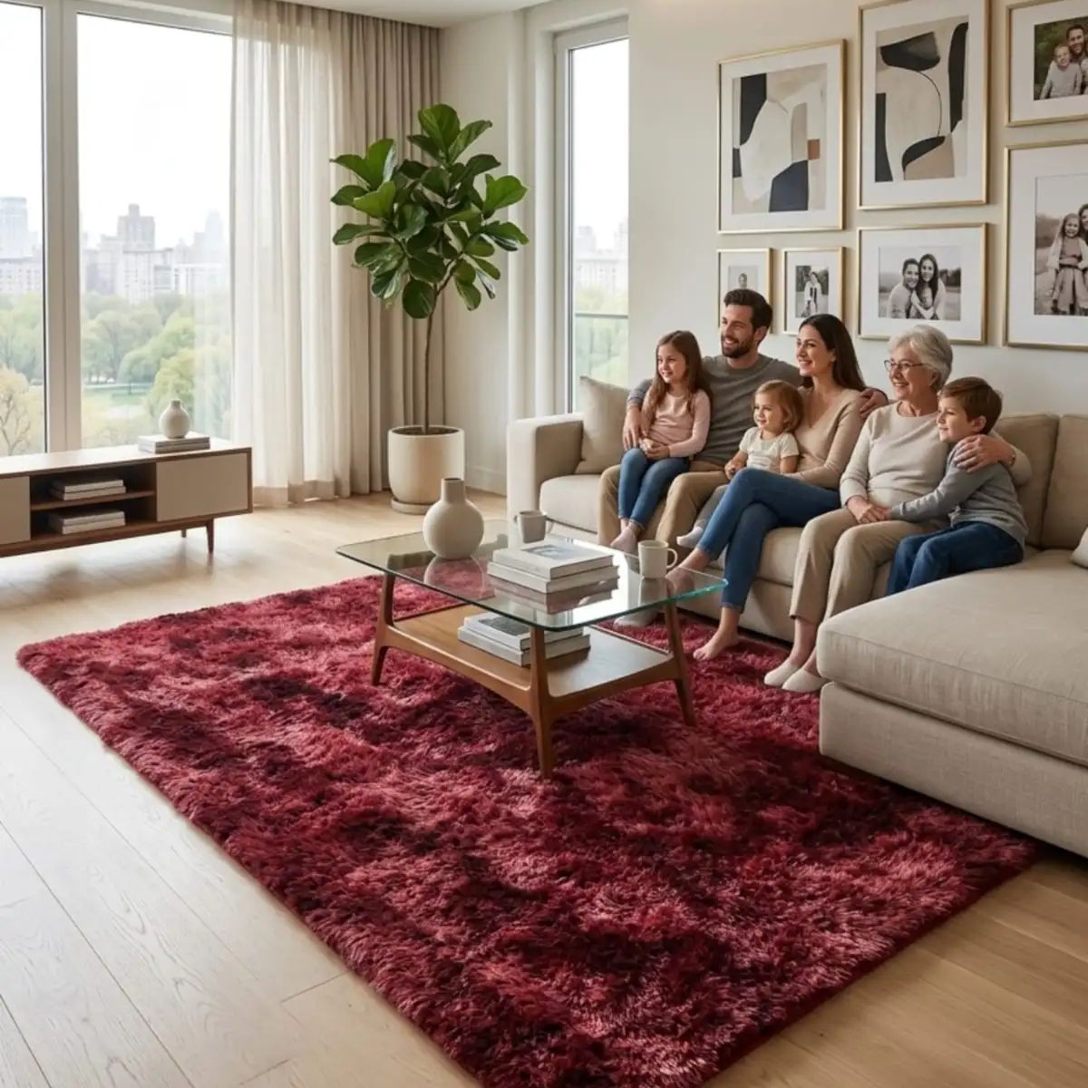GENERICO - Alfombra Shaggy Pelo Largo 150x200 Cm Suave Living Dormitorio