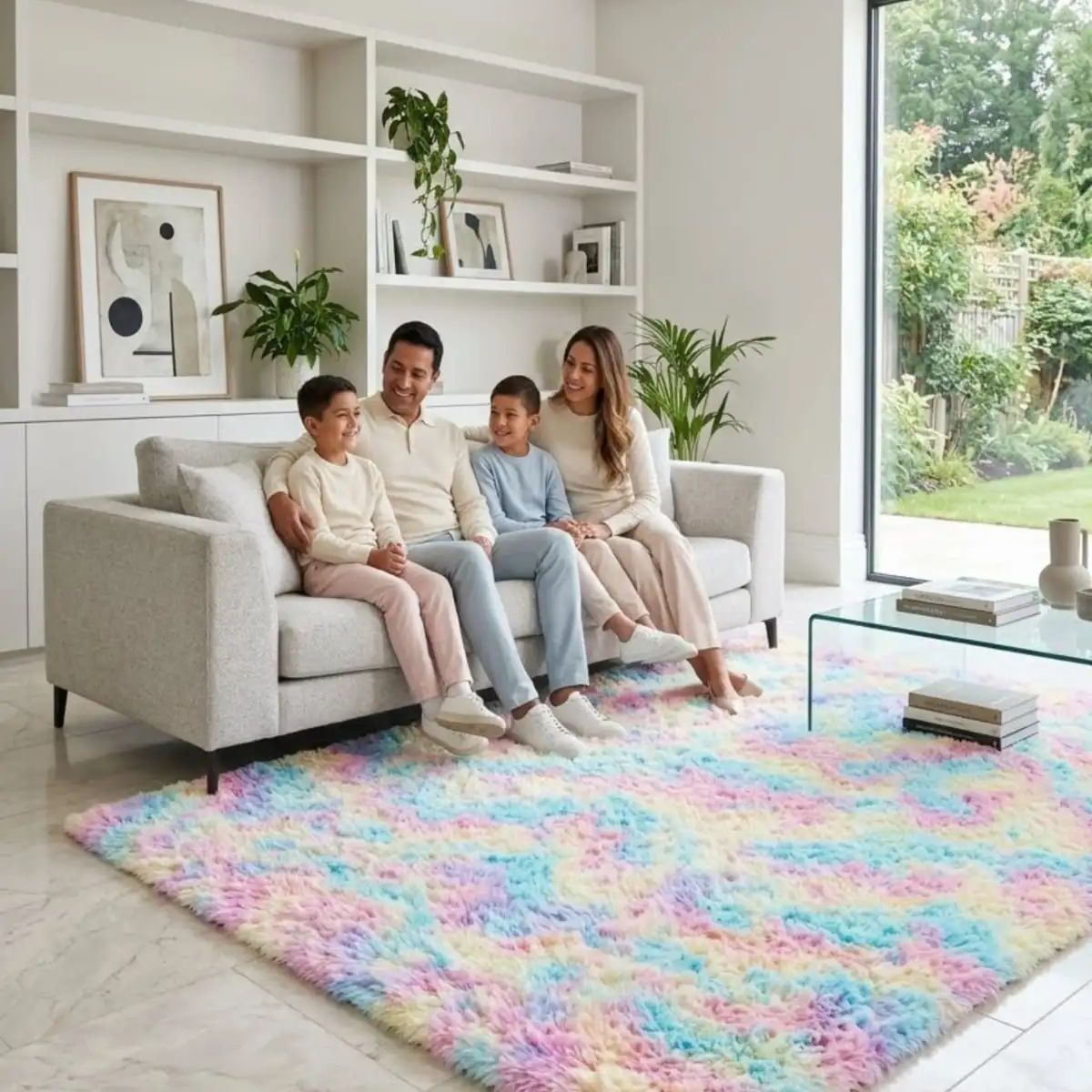 GENERICO - Alfombra Shaggy Pelo Largo 150x200 Cm Suave Living Dormitorio