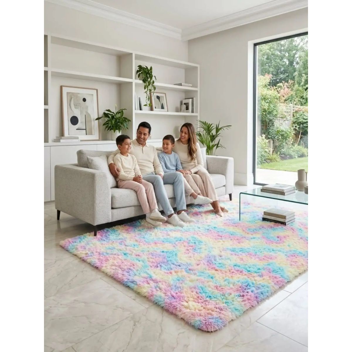 GENERICO - Alfombra Shaggy Pelo Largo 150x200 Cm Suave Living Dormitorio