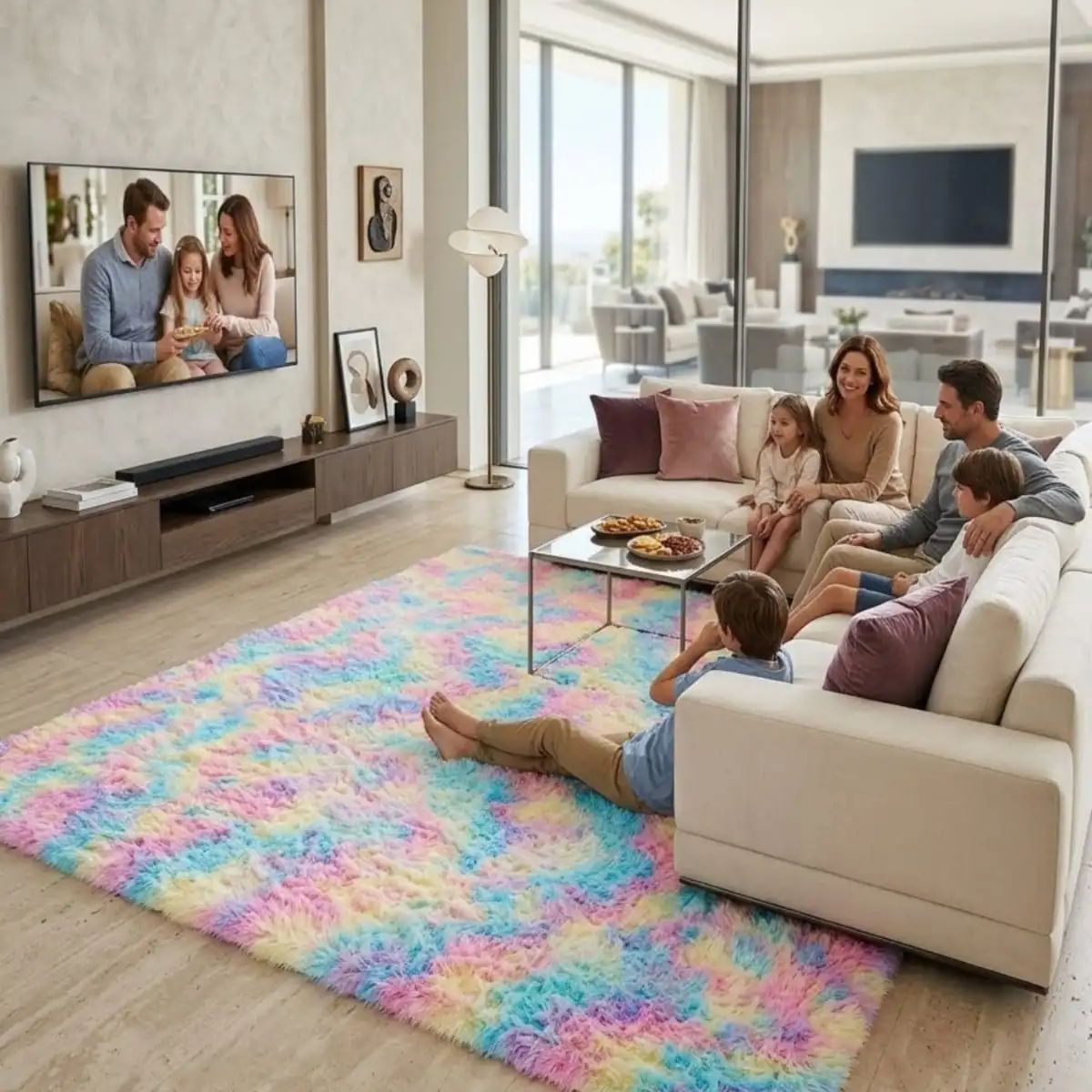 GENERICO - Alfombra Shaggy Pelo Largo 150x200 Cm Suave Living Dormitorio