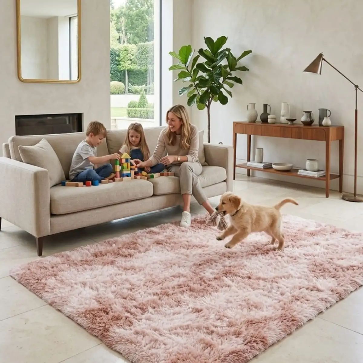 GENERICO - Alfombra Shaggy Pelo Largo 150x200 Cm Suave Living Dormitorio
