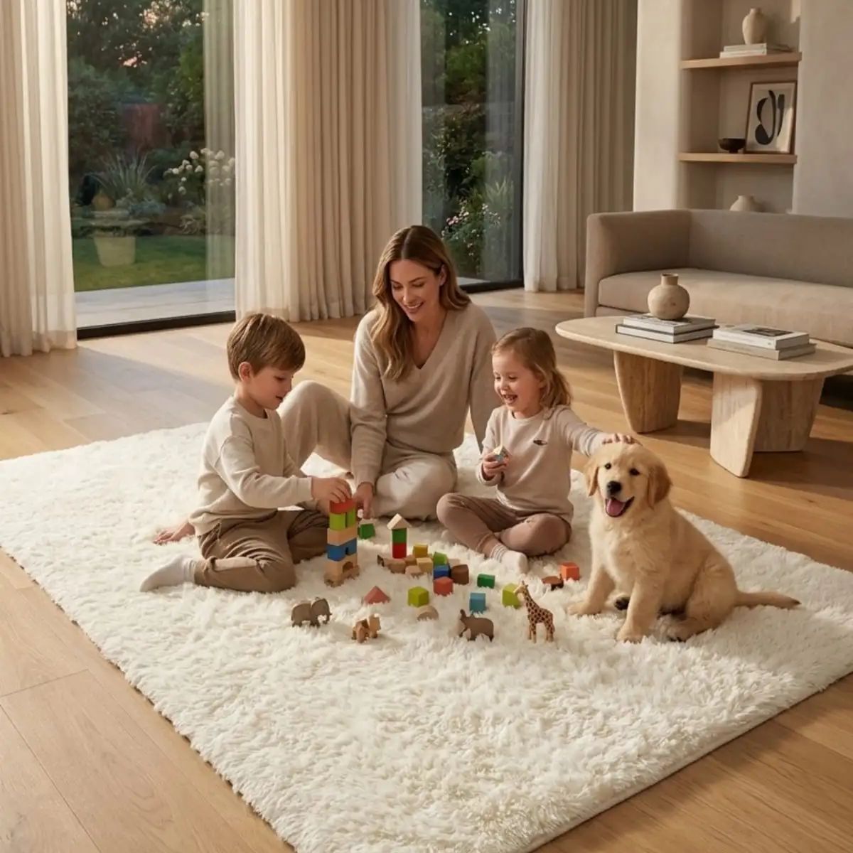 GENERICO - Alfombra Shaggy Pelo Largo 150x200 Cm Suave Living Dormitorio