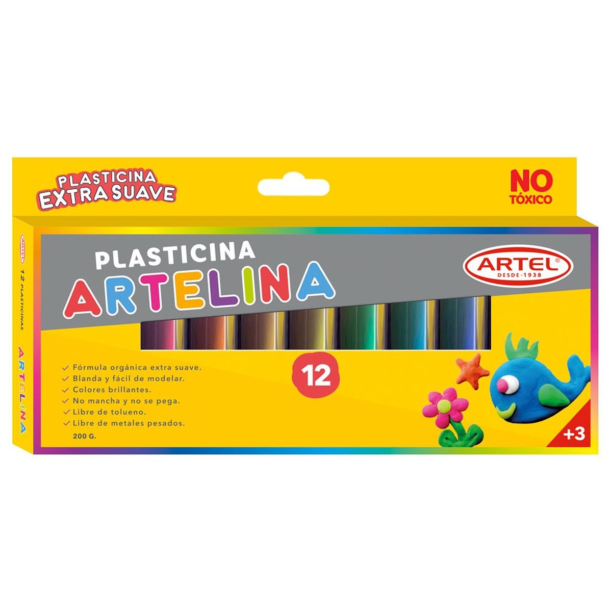 ARTEL - Pack 12 Unidades Plastilina Artel 12 Colores