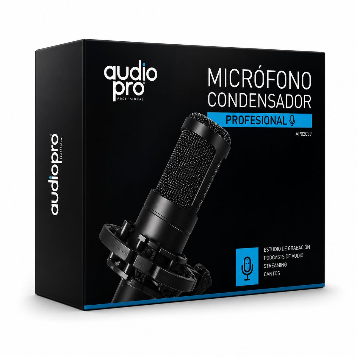 AUDIOPRO - Micrófono Condensador Cardioide Audio Pro Ap02039 Conector XLR Negro