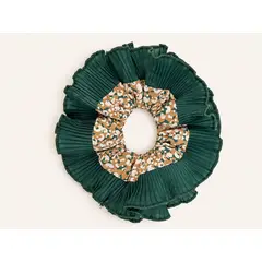 ATOMICA STRAP - Colet Maxi Scrunchie Print Verde Botella