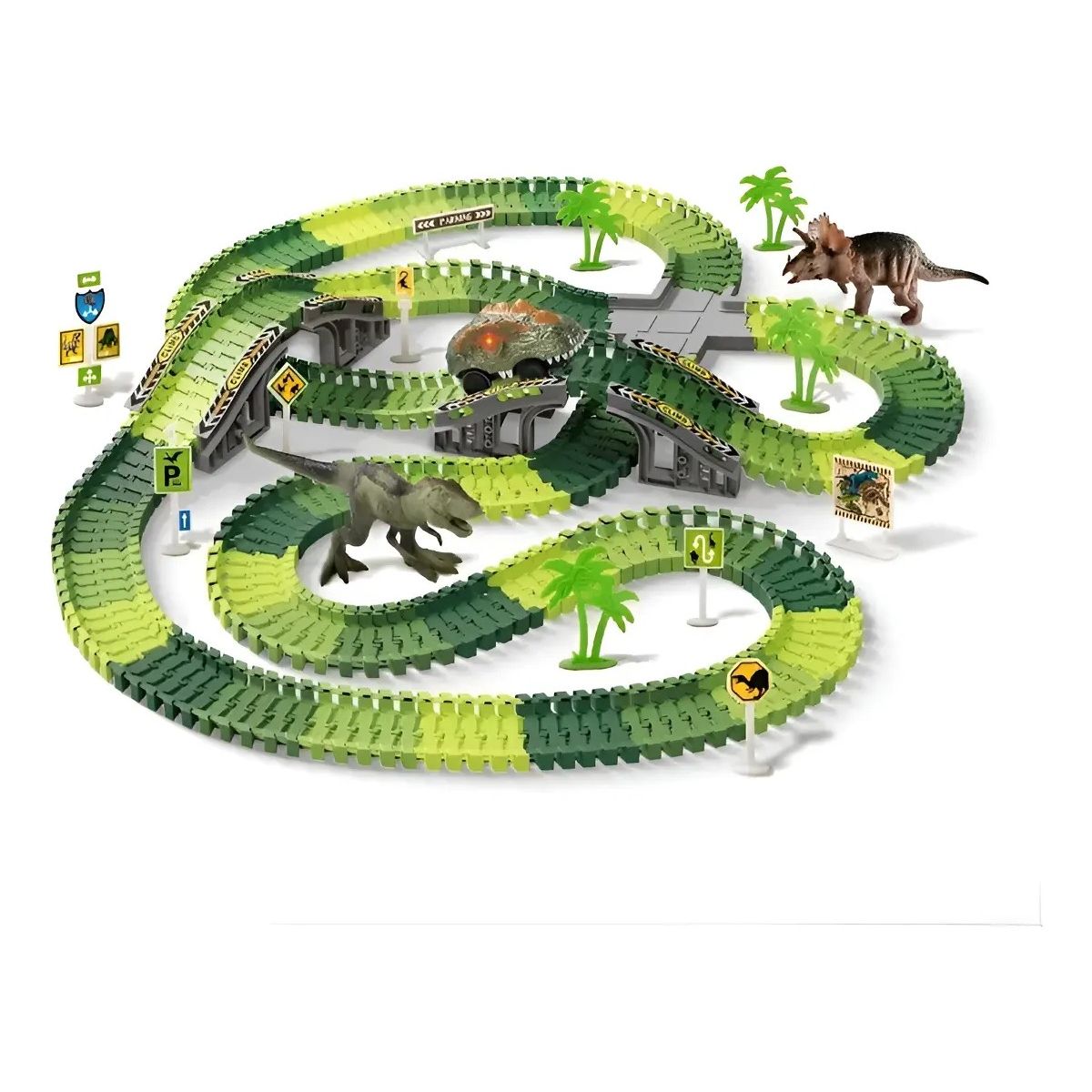 GENERICO - 340pcs Pista Carreras Juguetes Niños Con Coche De Dinosaurio Labg
