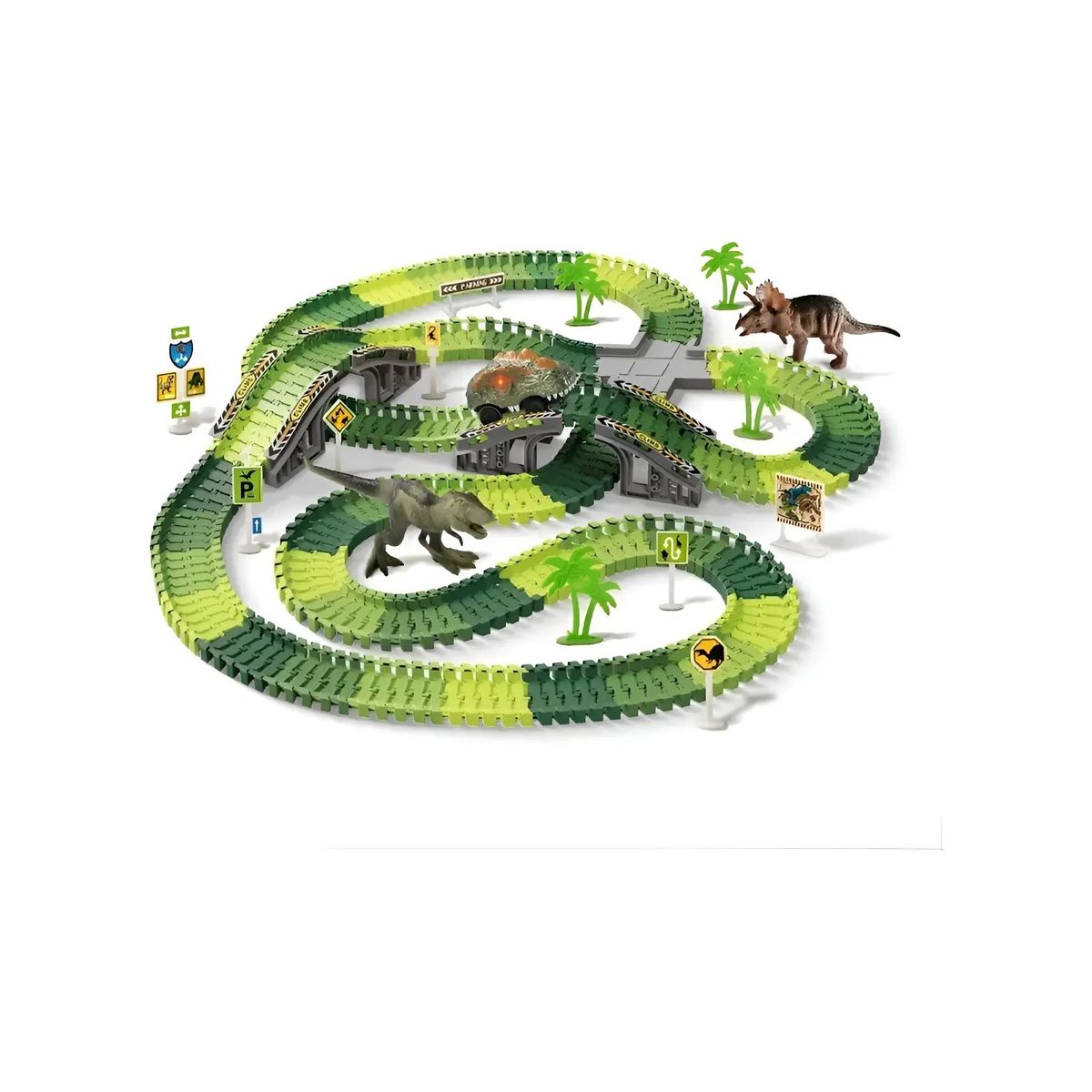 GENERICO - 340pcs Pista Carreras Juguetes Niños Con Coche De Dinosaurio Labg