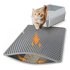 GENERICO - Alfombra Atrapa Arena De Gatos Tapete Arenero Michis 60x45cm Gris BELUG