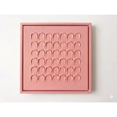 GENERICO - Cuadro Decorativo Minimalista Texturizado 30x30 cm - Hecho a Mano en Chile - Rosa