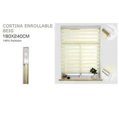 GENERICO - Cortina Roller Duo Lisa 180 x 240 color beige