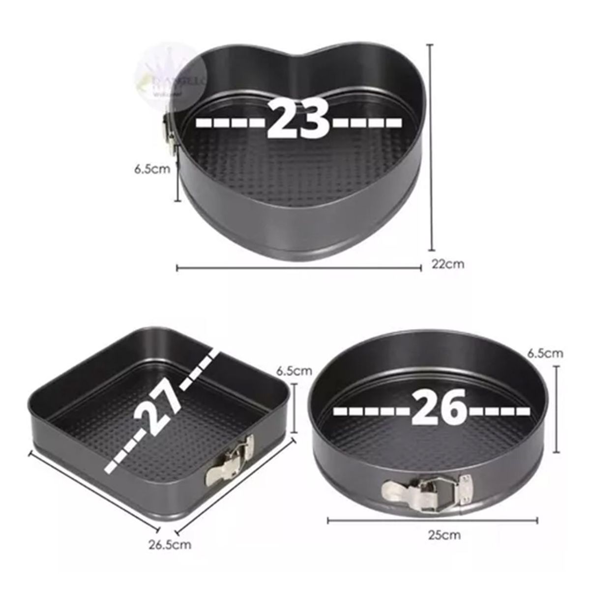 GENERICO - Set 3 Moldes Repostera Queque Tortas Antiadherente