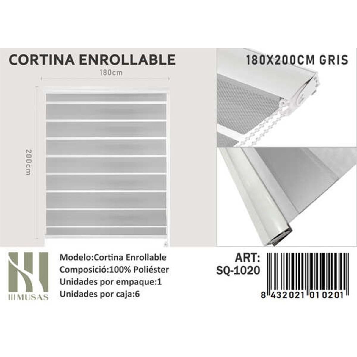 GENERICO - Cortina Roller Dia Y Noche 100X240 Cm