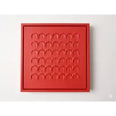 GENERICO - Cuadro Decorativo Minimalista Texturizado 30x30 cm - Hecho a Mano en Chile - Rojo