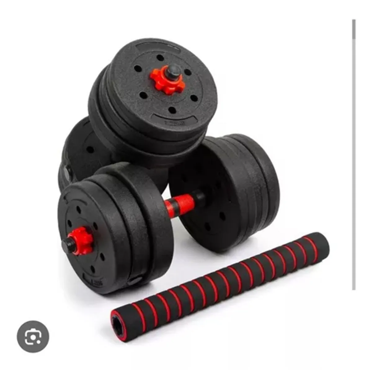 GENERICO - Set Mancuernas Y Barra Unibles 20kg Pesas Ajustables