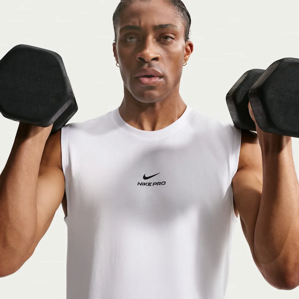 NIKE - Polera Nike Pro Blanco Hombre