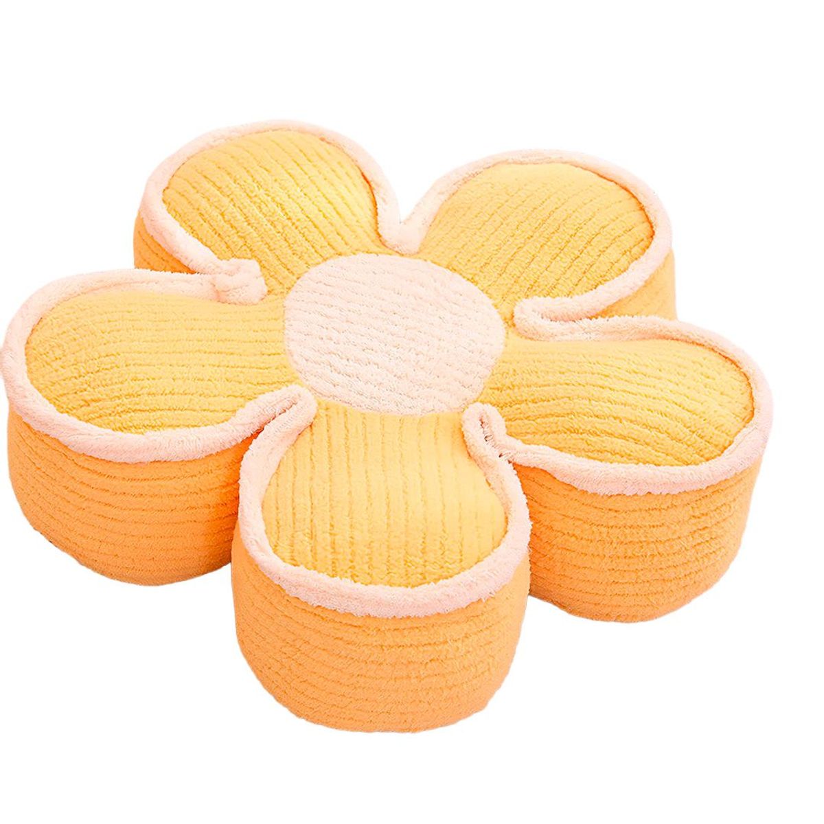 GENERICO - Cojín Decorativo Flor bordada  Diseño Moderno Color Amarillo claro