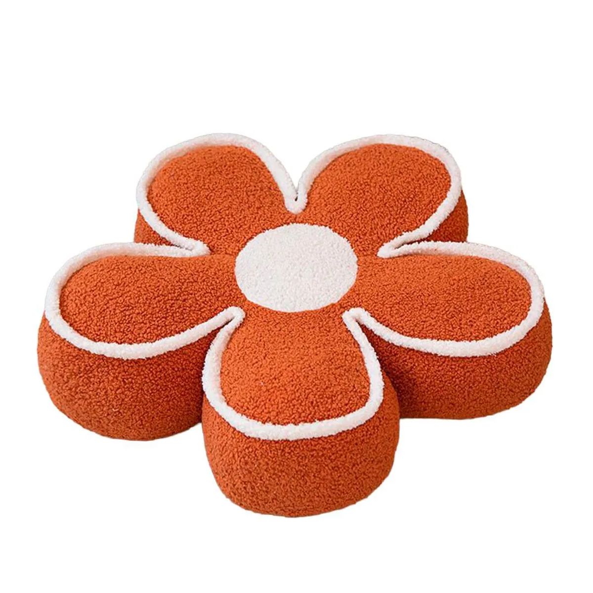 GENERICO - Cojín Decorativo Flor  Diseño Moderno Color terracota