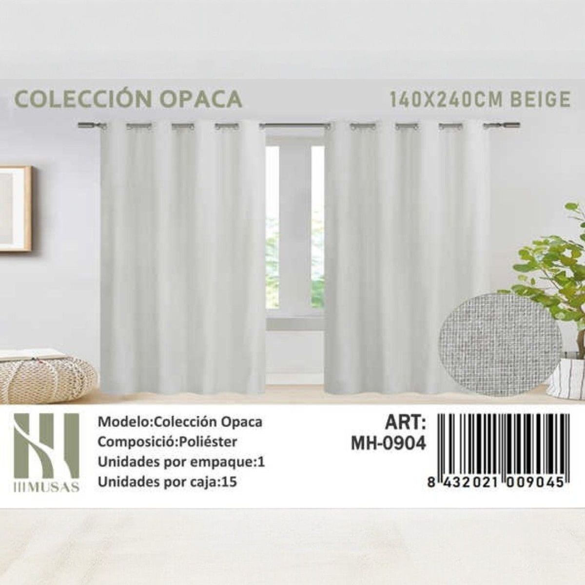 GENERICO - Juego De Cortinas Blackout 2 Paños 140x240 cm