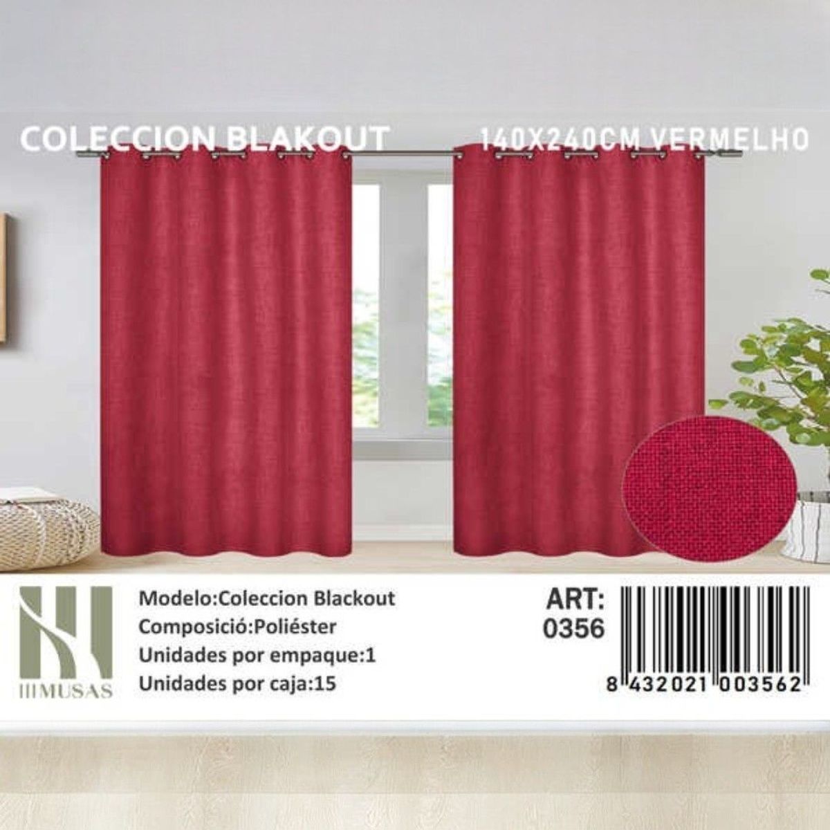 GENERICO - Juego De Cortinas Blackout 2 Paños 140x240 cm