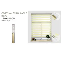 GENERICO - Cortina Roller Duo Lisa 120 x 240 Cm color Beige