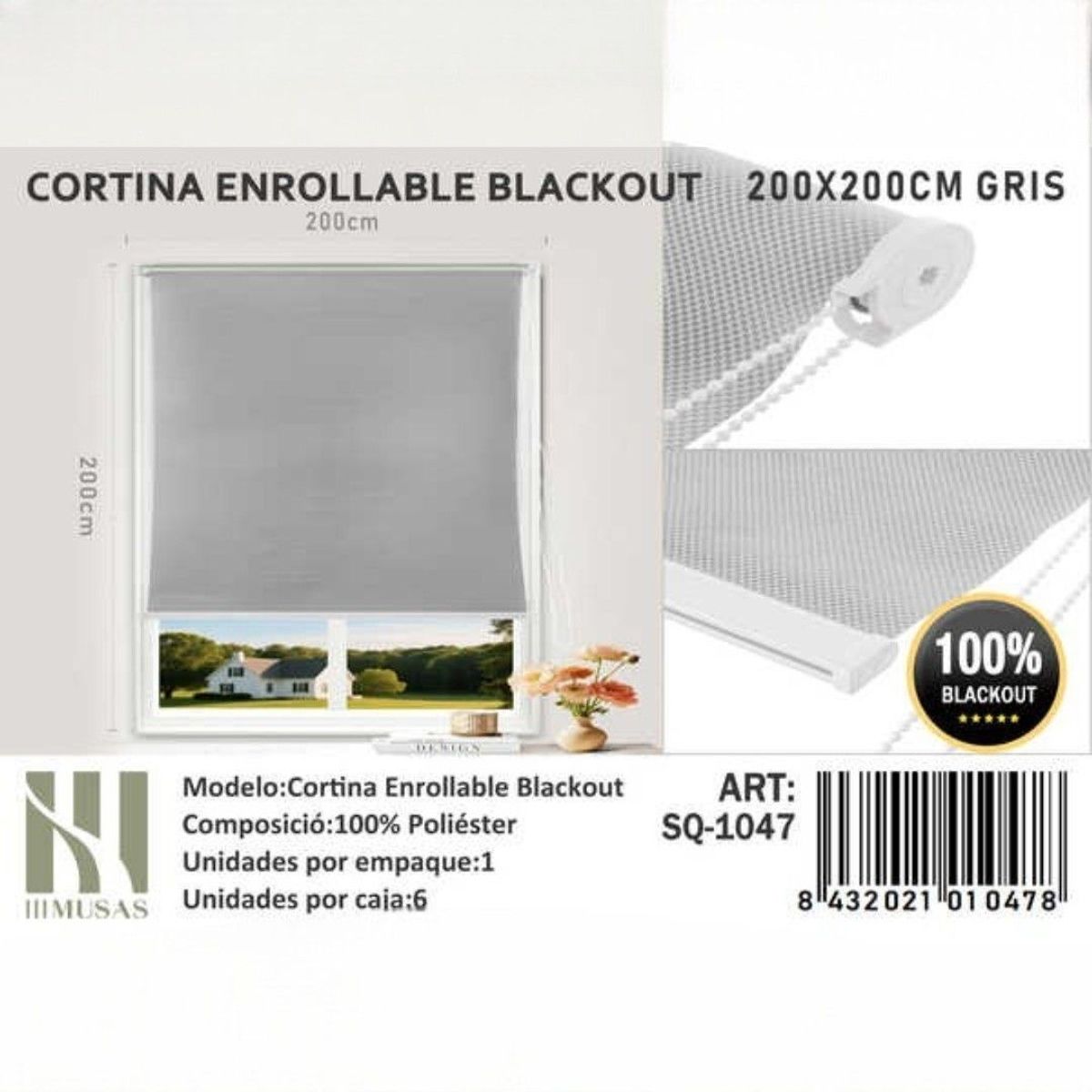 GENERICO - Cortina Roller Blackout 200X200Cm