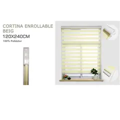 GENERICO - Cortina Roller Duo Lisa 120 x 240 Cm color Beige
