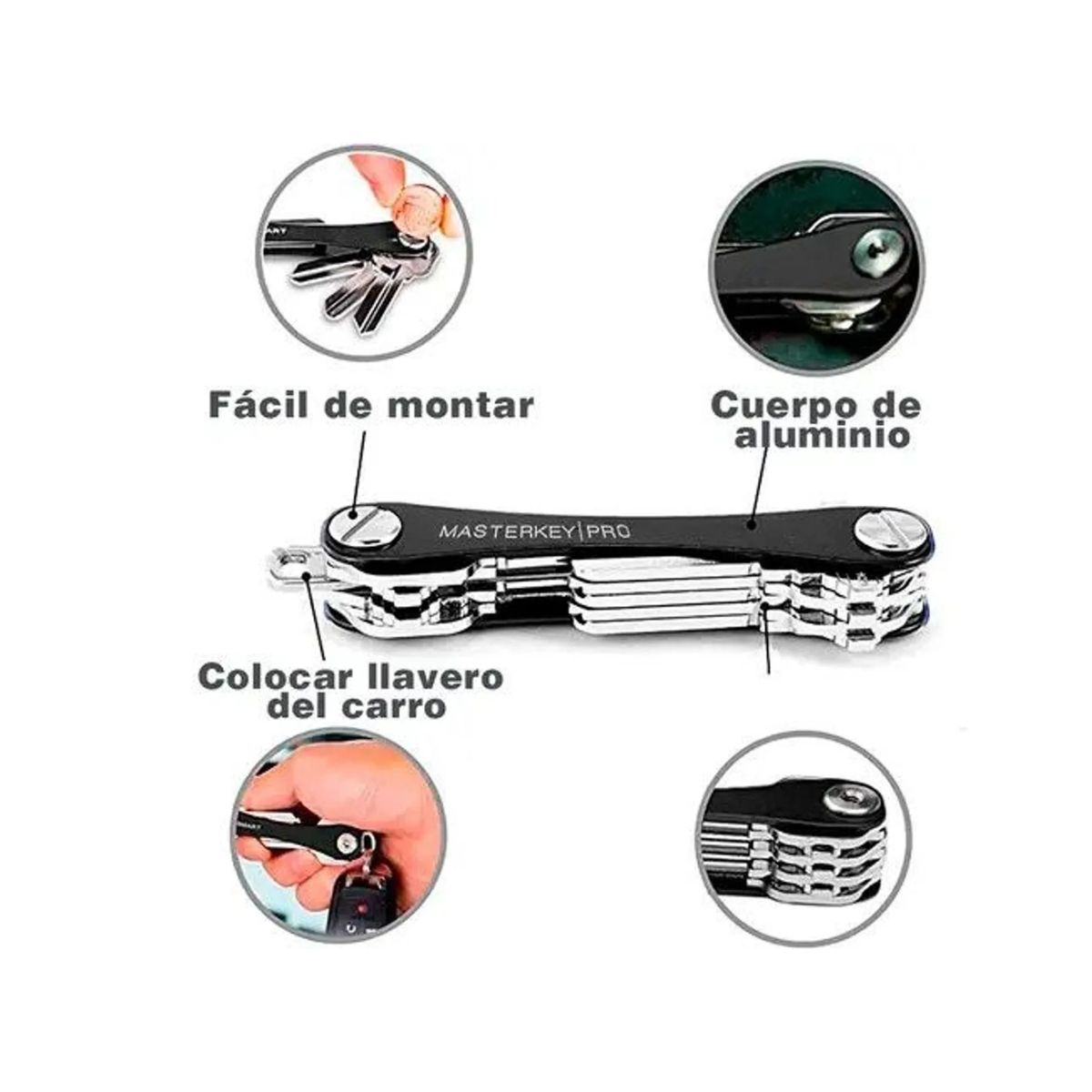 MOVI - Llavero Organizador Compacto para 12 Llaves Antiruido y Portátil