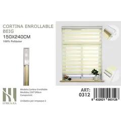 GENERICO - Cortina Roller Duo Lisa 150x240 Cm color Beige