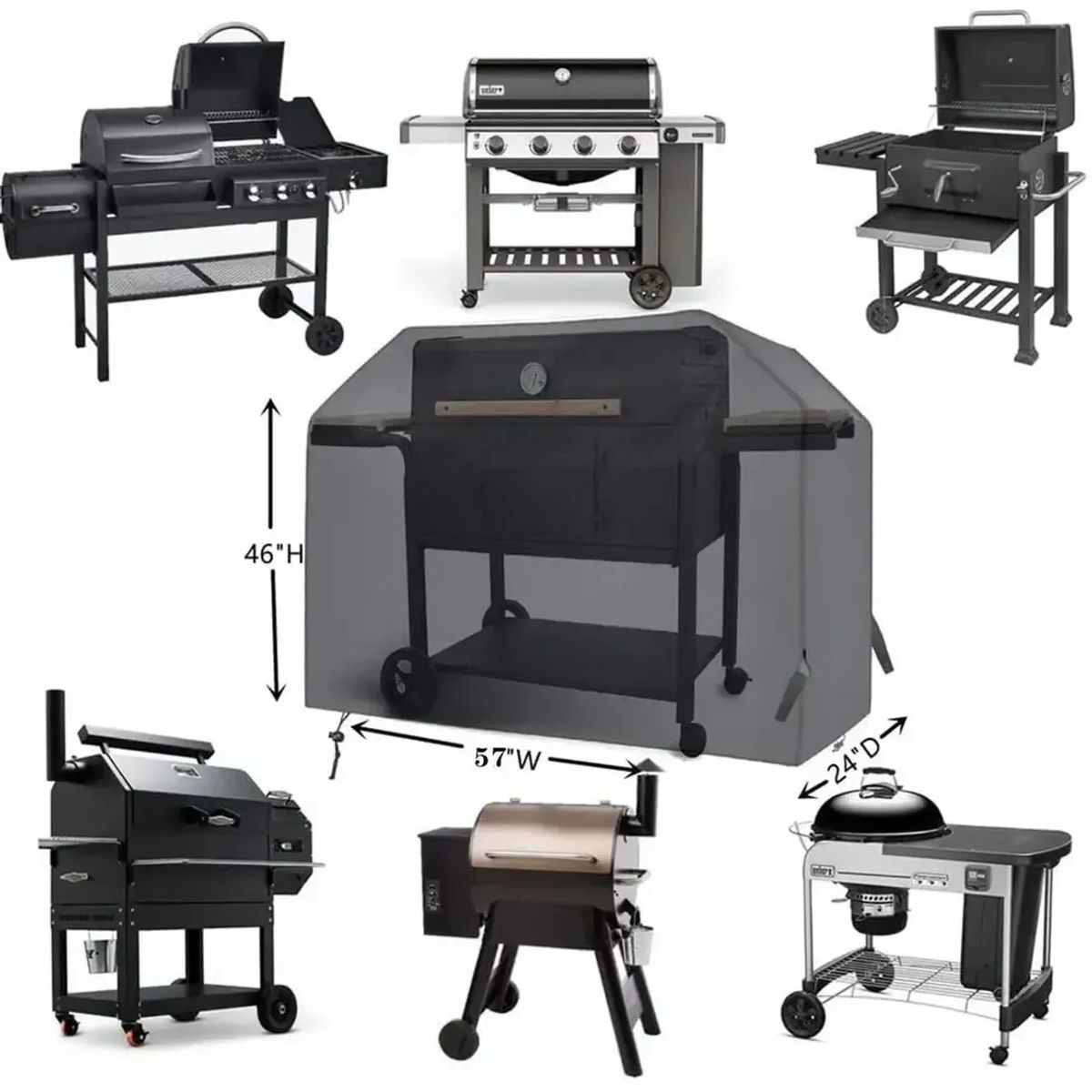 GENERICO - Funda Cubre Parrilla Set Parrillero Impermeable