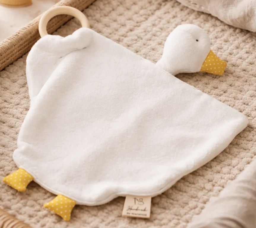 Set de 2 Tuto Bebe de Apego Set con 2 Disenos de Patito 30 cm Algodon Confeccion a mano nacional
