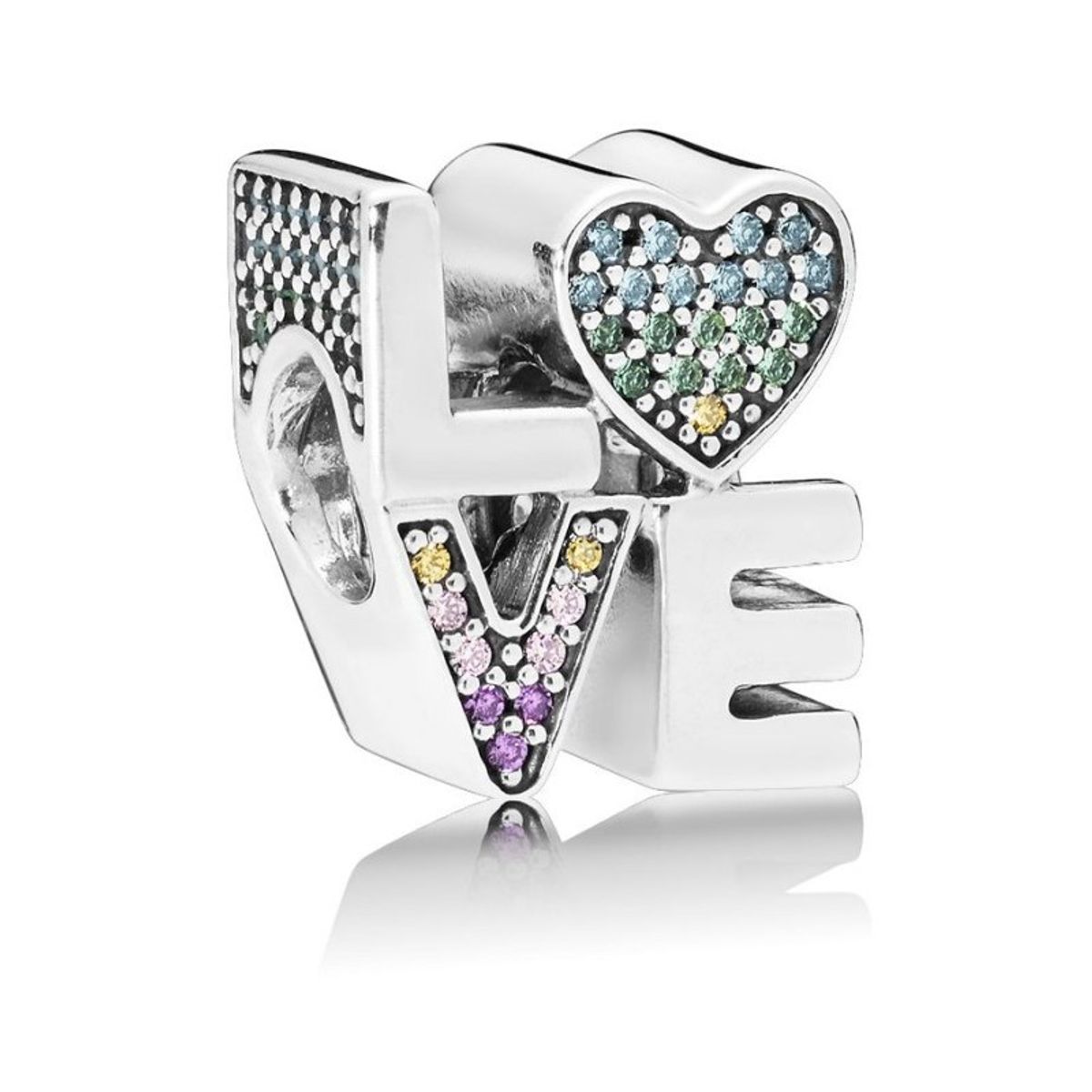 TODOJOYAS - Charm Dije Plata 925 Love Multicolor