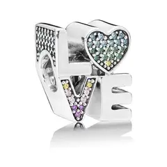 TODOJOYAS - Charm Dije Plata 925 Love Multicolor