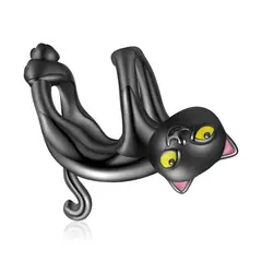 TODOJOYAS - Charm Dije Plata 925 Gato Negro Colgante