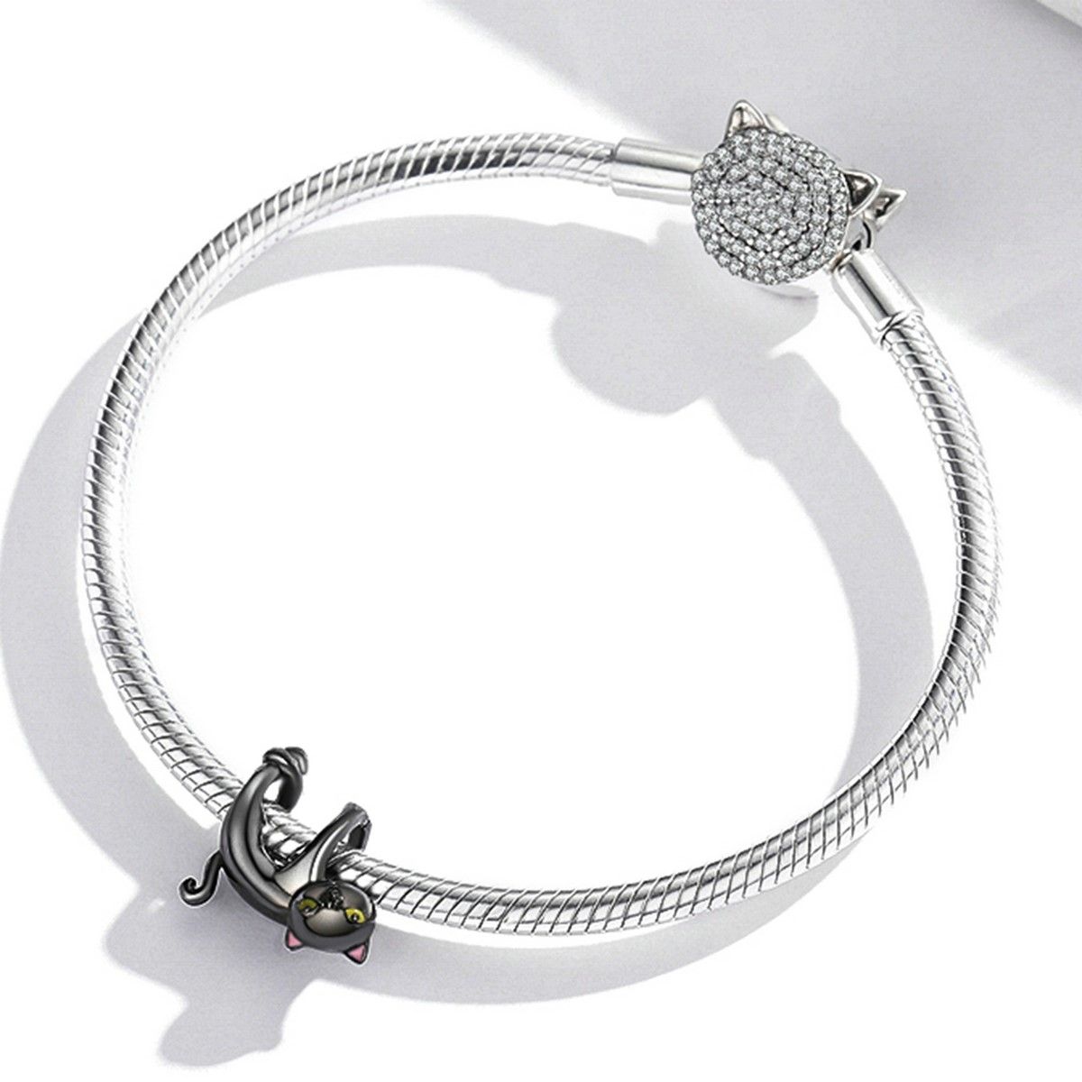 TODOJOYAS - Charm Dije Plata 925 Gato Negro Colgante