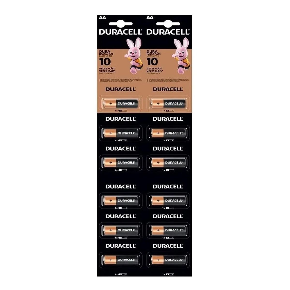DURACELL - Pack 12 Pilas Duracell AA Alcalina Tira Doble A