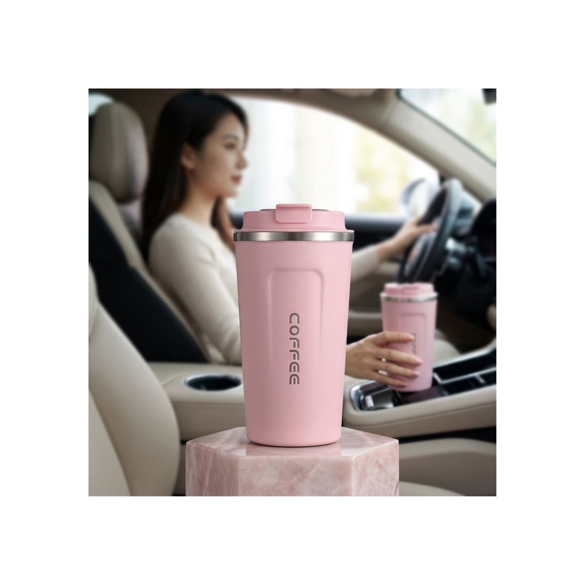 MOVI - Vaso Térmico de Acero Inox con Pantalla Led y Control de Temperatura para Mujer - Frío y Caliente