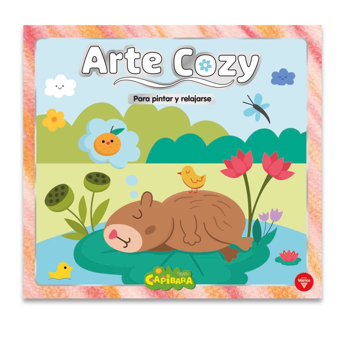 VERTICE - Libro para colorear Arte Cozy Capibara - Portada Capibara duerme