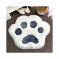 GENERICO - Alfombra De Patita Felpa Color Gris Con Blanco