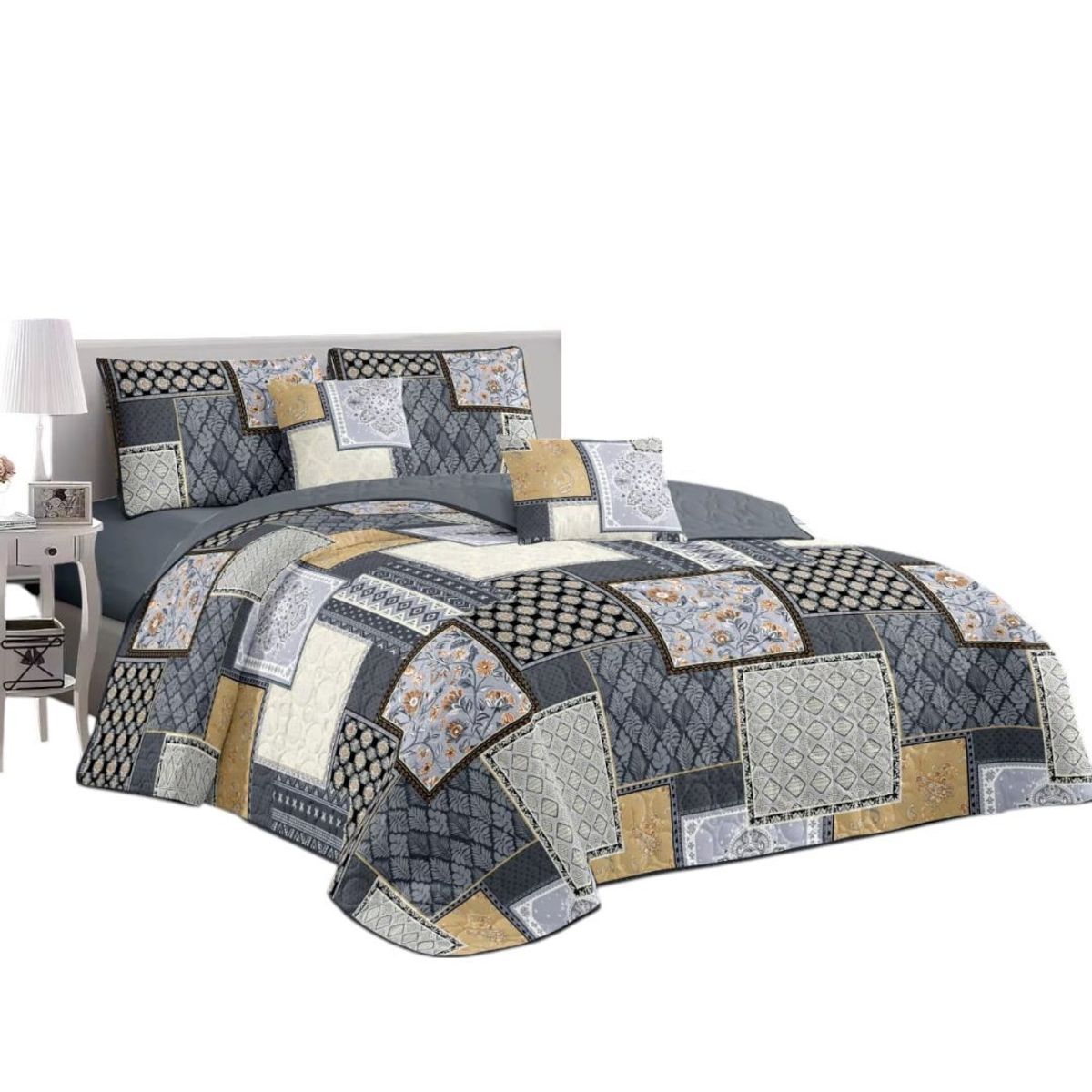 GENERICO - Cubrecama Quilt De Verano Tf Con Diseño 2 Plazas